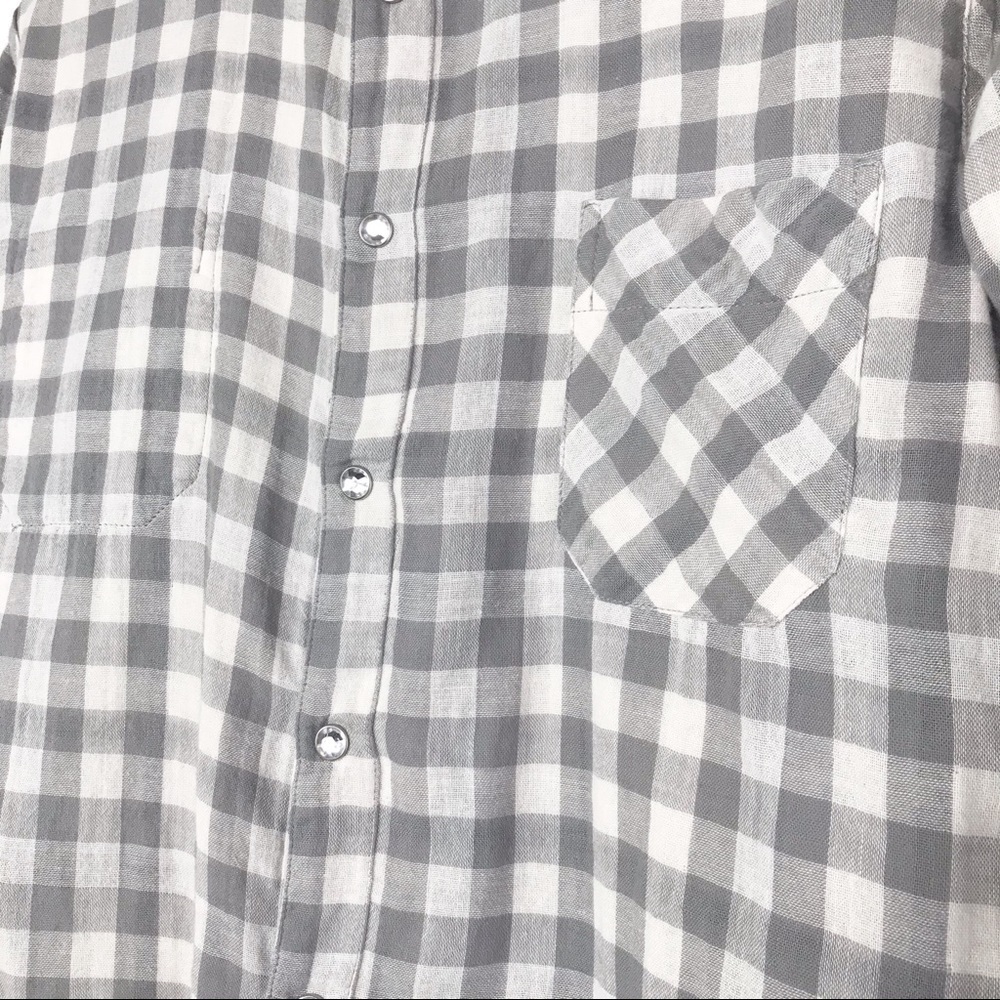 AMERICAN COLORS Reversible Plaid Gingham Button Up XS - Picture 7 of 12